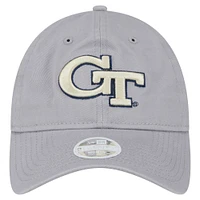 Women's New Era  Gray Georgia Tech Yellow Jackets Logo 9TWENTY Adjustable Hat