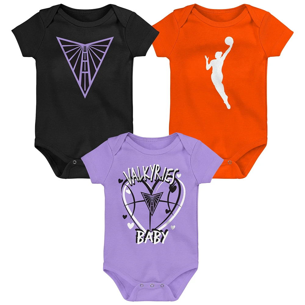 Infant Outerstuff  Golden State Valkyries Slide Home 3-Piece Creeper Set