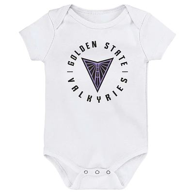 Newborn & Infant  White Golden State Valkyries Circle Bodysuit