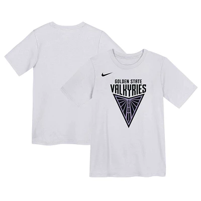 T-shirt Nike blanc avec logo Golden State Valkyries pour enfant d'âge préscolaire