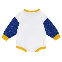 Body à manches longues oversize blanc pour bébé Mitchell & Ness Golden State Warriors Hardwood Classics Posterboard