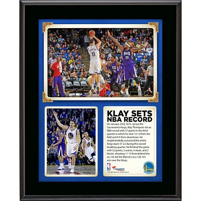 Klay Thompson Golden State Warriors 10,5'' x 13'' 37 points dans un quart plaque sublimée