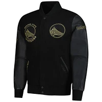 Men's Pro Standard  Black Golden State Warriors Full-Zip Varsity Jacket