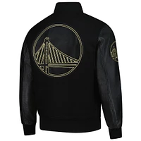 Men's Pro Standard  Black Golden State Warriors Full-Zip Varsity Jacket