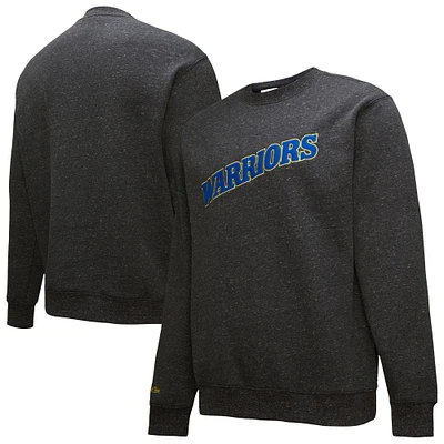 Sweat-shirt à capuche noir délavé avec logo vintage Mitchell & Ness Black Out Collection pour homme des Golden State Warriors