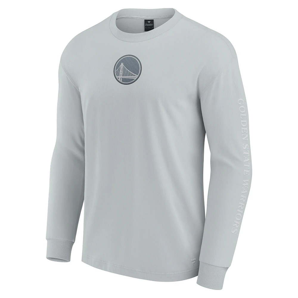 Men's Fanatics Gray Golden State Warriors Elements Strive Long Sleeve T-Shirt