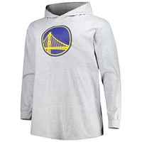 Men's Fanatics Heather Gray Golden State Warriors Big & Tall Pullover Hoodie