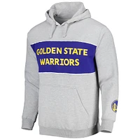 Men's Fanatics Heather Gray Golden State Warriors Wordmark French Terry Pullover Hoodie