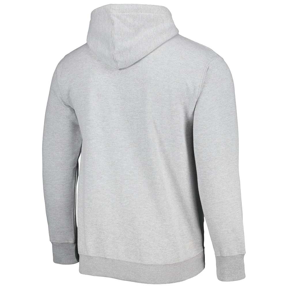 Men's Fanatics Heather Gray Golden State Warriors Wordmark French Terry Pullover Hoodie