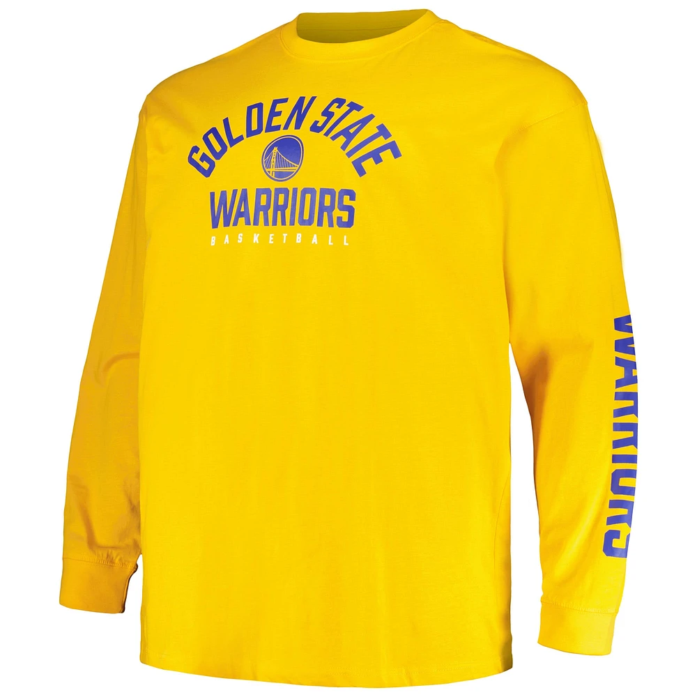 Men's Fanatics Royal/Gold Golden State Warriors Big & Tall Short Sleeve Long T-Shirt Set