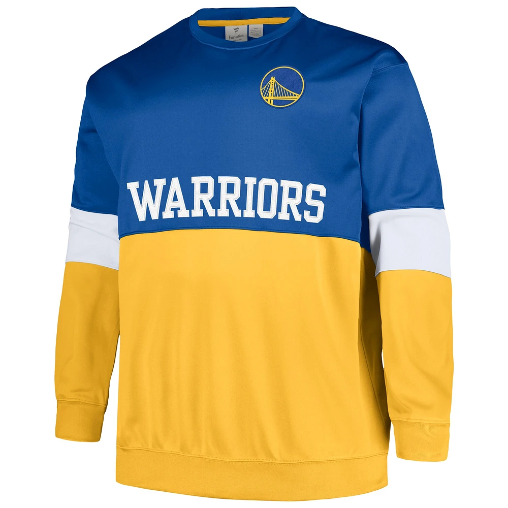 Sweat-shirt à capuche Fanatics Royal/Gold Golden State Warriors Big & Tall pour hommes