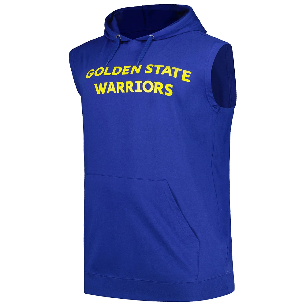 Men's Fanatics Royal Golden State Warriors Big & Tall Jersey Muscle Pullover Hoodie