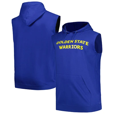 Sweat à capuche musculaire en jersey Fanatics Royal Golden State Warriors Big & Tall pour hommes