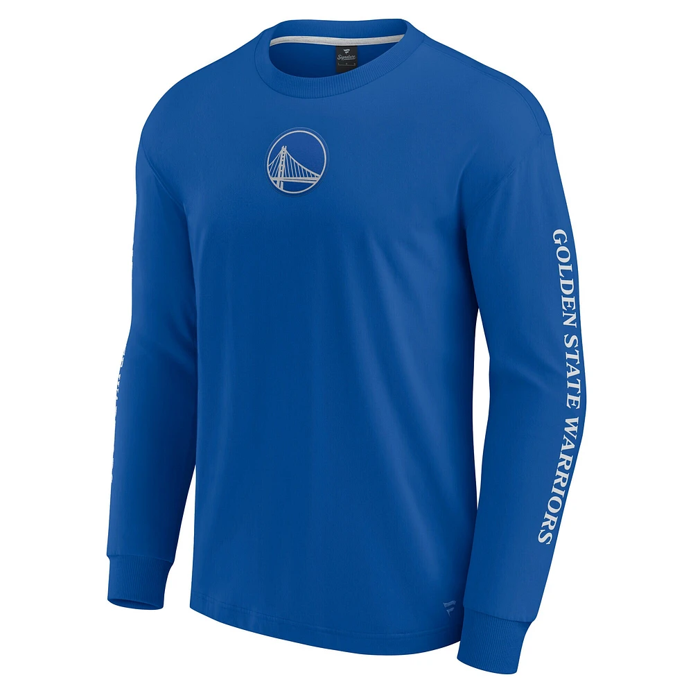 Men's Fanatics Royal Golden State Warriors Elements Strive Long Sleeve T-Shirt