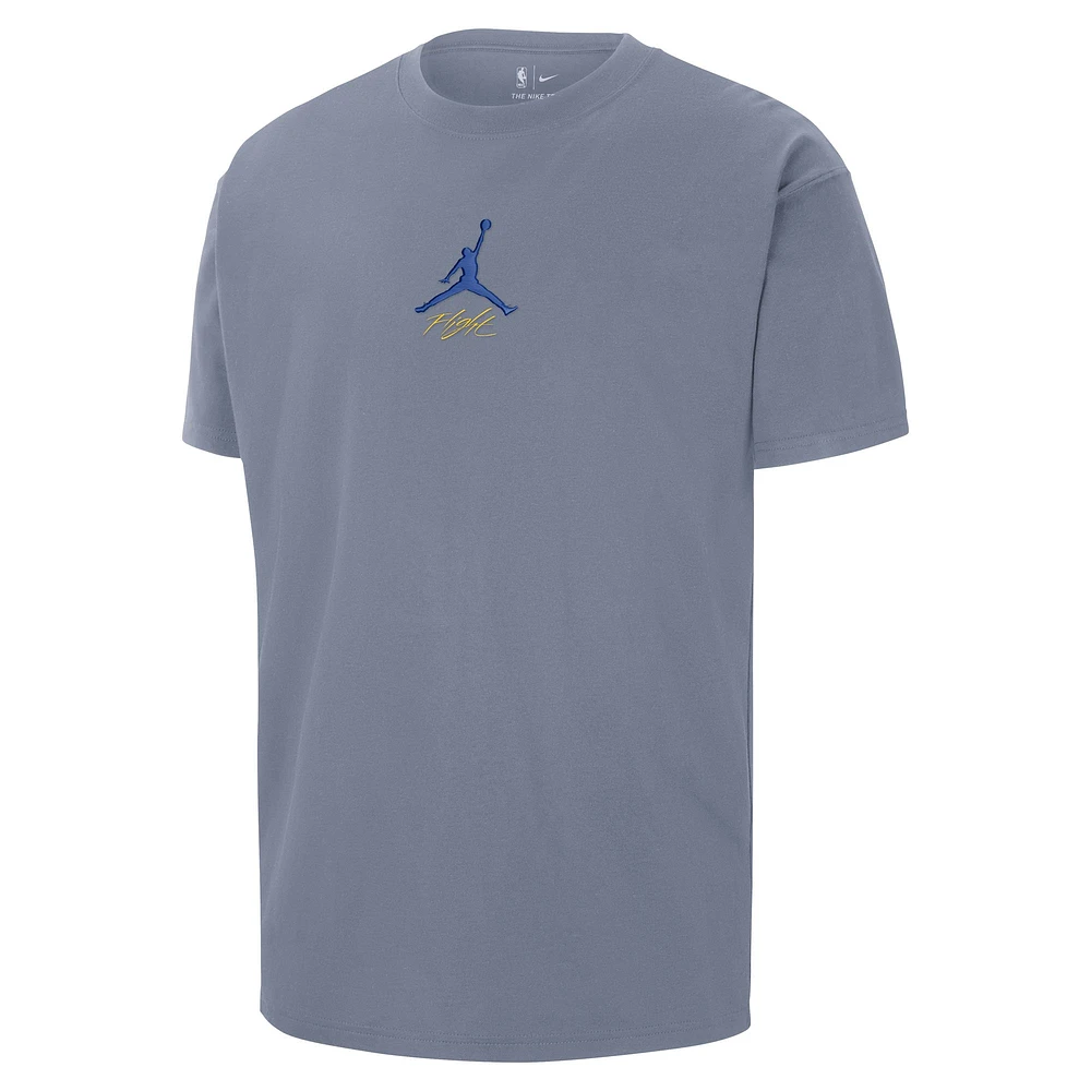 Men's Jordan Brand Blue Golden State Warriors Statement Edition Jumpman Flight Heavyweight T-Shirt