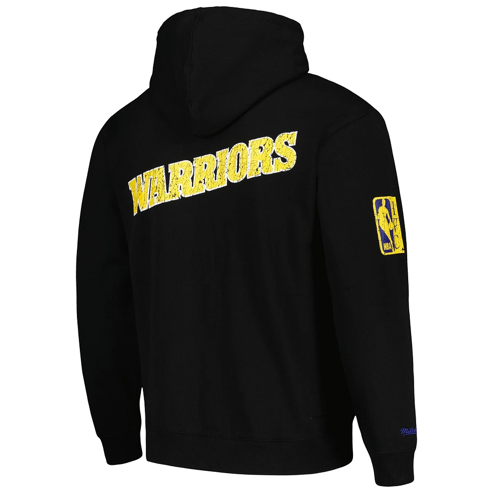 Men's Mitchell & Ness Black Golden State Warriors Hardwood Classics OG 2.0 Pullover Hoodie