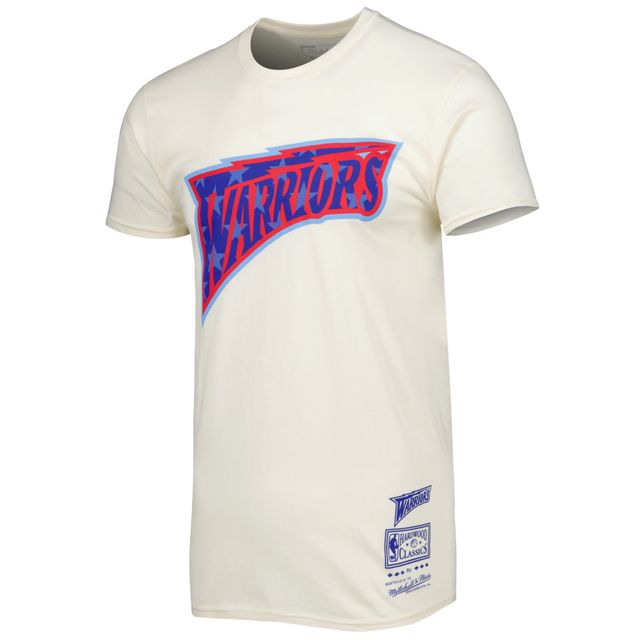T-shirt crème Mitchell & Ness Golden State Warriors Hardwood Classics Americana Freedom pour hommes