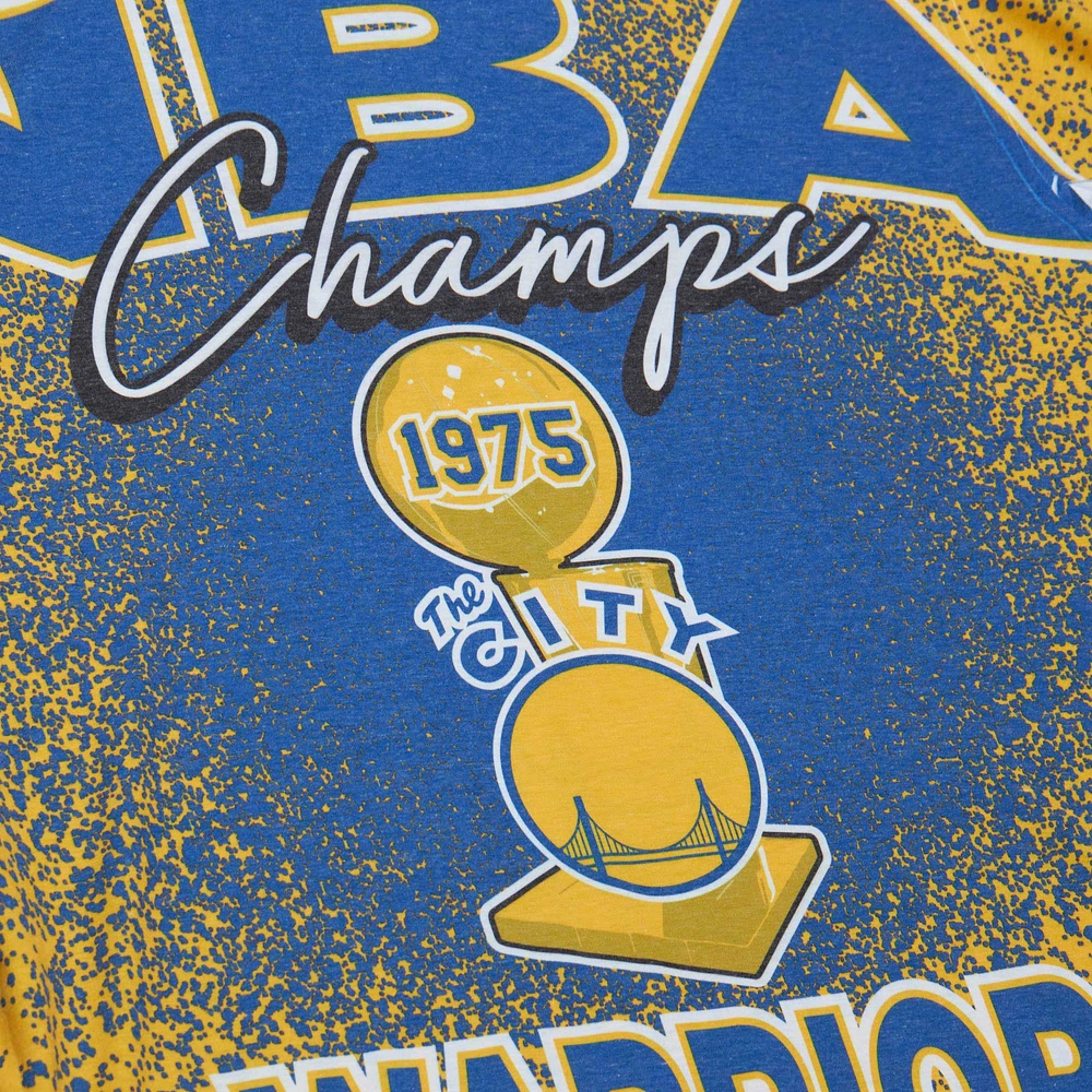 T-shirt doré Mitchell & Ness Golden State Warriors Hardwood Classics 1975 NBA Champions Champ City pour hommes