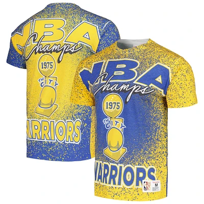 T-shirt doré Mitchell & Ness Golden State Warriors Hardwood Classics 1975 NBA Champions Champ City pour hommes