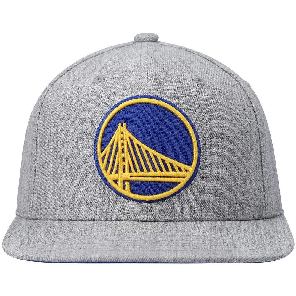 Men's Mitchell & Ness Heathered Gray Golden State Warriors 2.0 Snapback Hat