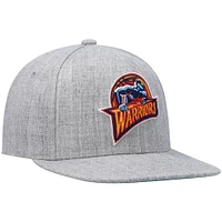 Men's Mitchell & Ness Heathered Gray Golden State Warriors Hardwood Classics Team 2.0 Snapback Hat