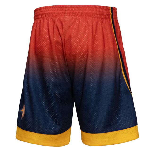 Mitchell & Ness pour homme Orange/Marine Golden State Warriors - 2009/10 Hardwood Classics Fadeaway Swingman Short