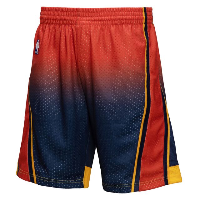 Mitchell & Ness pour homme Orange/Marine Golden State Warriors - 2009/10 Hardwood Classics Fadeaway Swingman Short