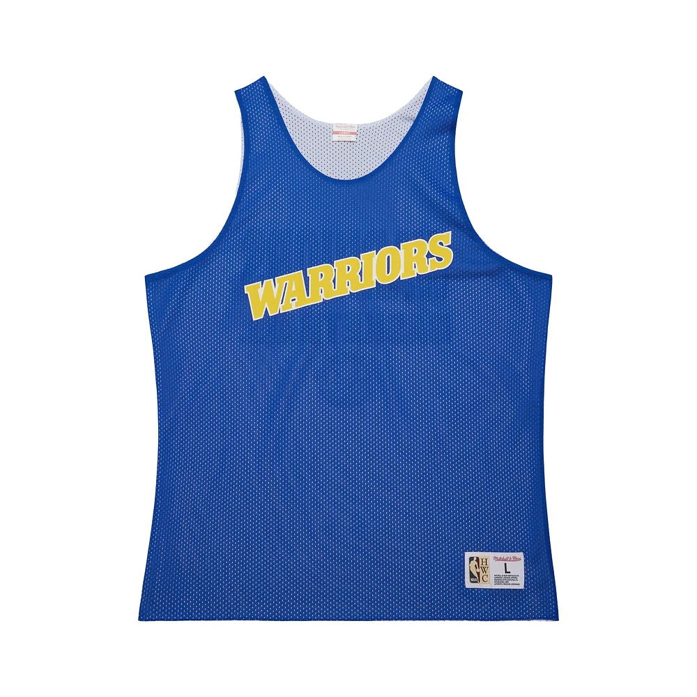 Maillot d'entraînement réversible en maille Hardwood Classics pour homme Mitchell & Ness Royal/White Golden State Warriors