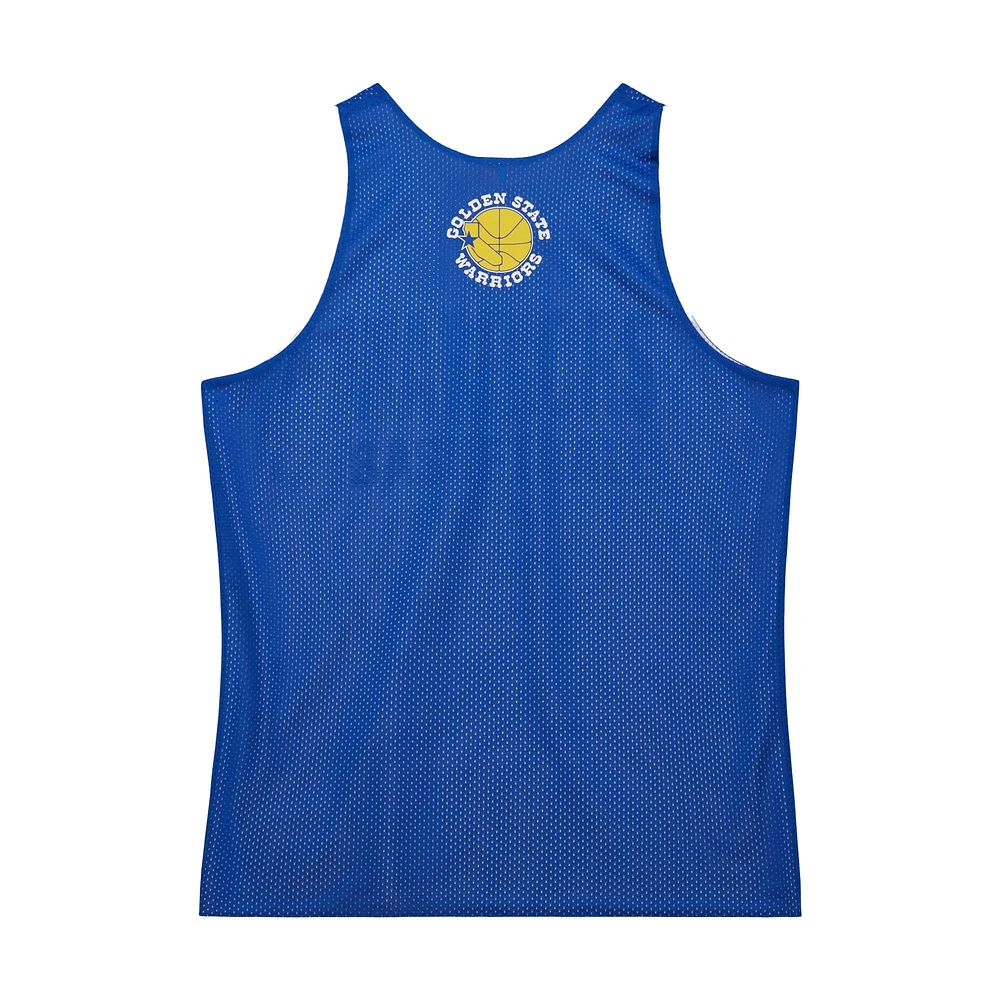 Maillot d'entraînement réversible en maille Hardwood Classics pour homme Mitchell & Ness Royal/White Golden State Warriors