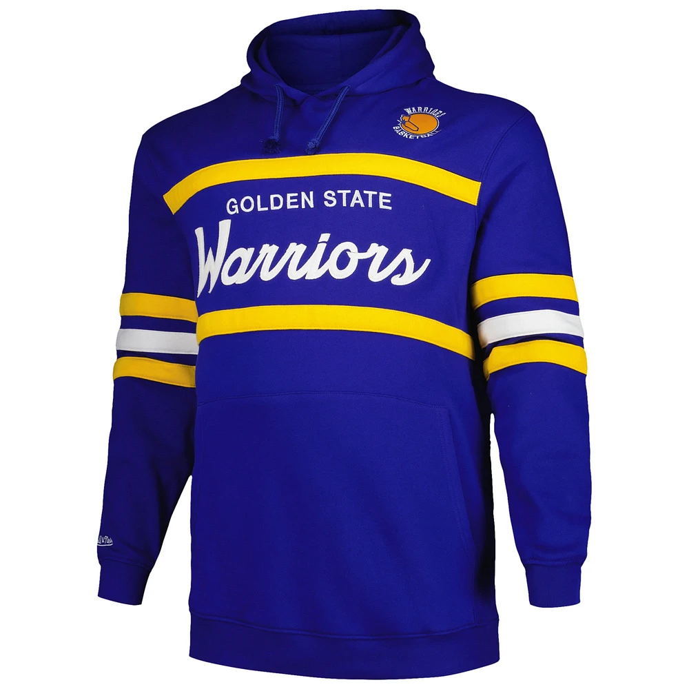 Men's Mitchell & Ness Royal Golden State Warriors Big Tall Hardwood Classics Head Coach Pullover Hoodie