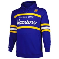 Men's Mitchell & Ness Royal Golden State Warriors Big Tall Hardwood Classics Head Coach Pullover Hoodie