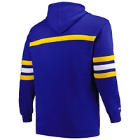 Men's Mitchell & Ness Royal Golden State Warriors Big Tall Hardwood Classics Head Coach Pullover Hoodie