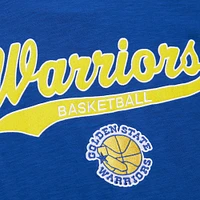 Men's Mitchell & Ness Royal Golden State Warriors Hardwood Classics Felt Applique Slub T-Shirt