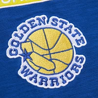Men's Mitchell & Ness Royal Golden State Warriors Hardwood Classics Felt Applique Slub T-Shirt