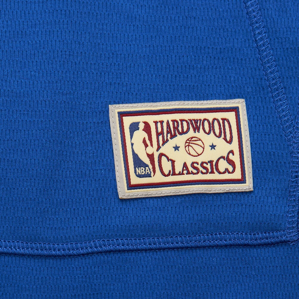 Men's Mitchell & Ness Royal Golden State Warriors Hardwood Classics Lightweight Thermal Pullover Hoodie