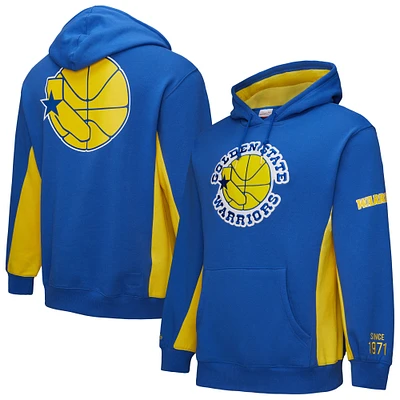 Sweat à capuche en polaire Mitchell & Ness Royal Golden State Warriors Hardwood Classics Team Origins pour homme