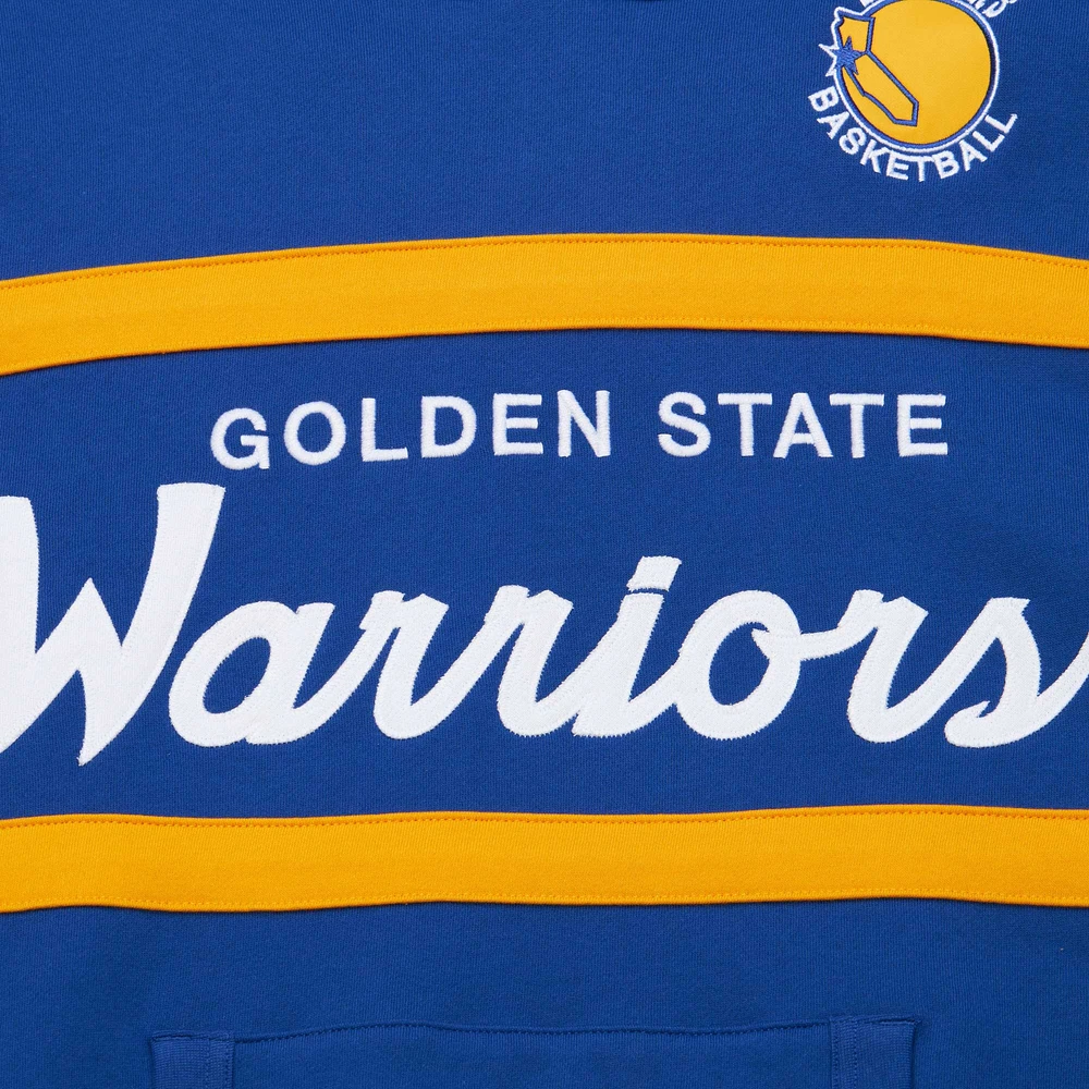 Men's Mitchell & Ness Royal Golden State Warriors Head Coach Pullover Hoodie