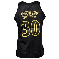 Maillot Swingman dynamique des Golden State Warriors Mitchell & Ness Stephen Curry noir 2009/10 Hardwood Classics pour hommes