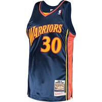 Men's Mitchell & Ness Stephen Curry Navy Golden State Warriors 2009/10 Hardwood Classics Authentic Jersey