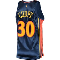 Men's Mitchell & Ness Stephen Curry Navy Golden State Warriors 2009/10 Hardwood Classics Authentic Jersey