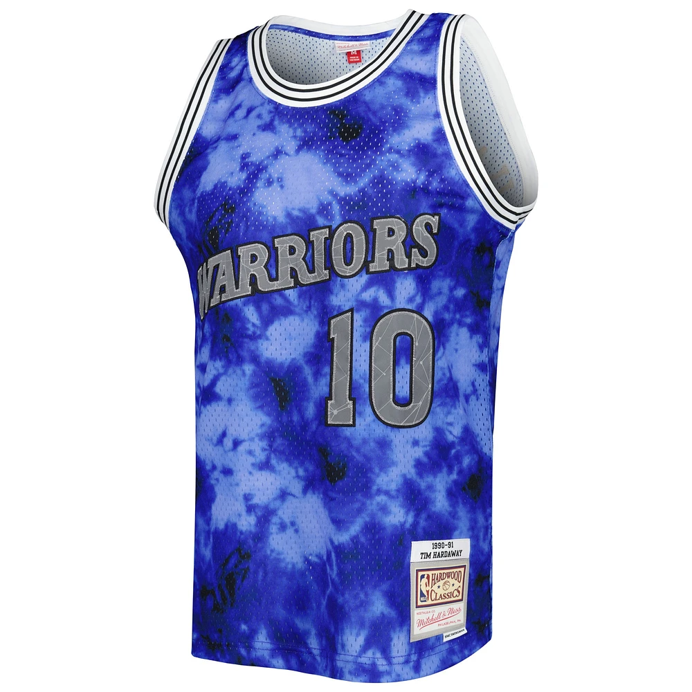 Maillot Mitchell & Ness Tim Hardaway Golden State Warriors 1990/91 Galaxy Swingman bleu pour homme