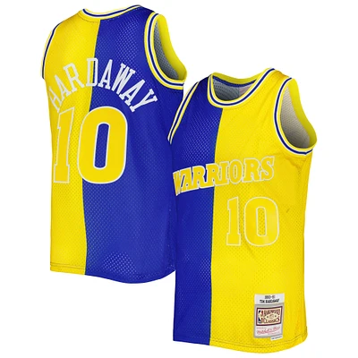 Maillot Swingman divisé Mitchell & Ness Tim Hardaway Royal/Or Golden State Warriors Hardwood Classics 1990/91 pour hommes