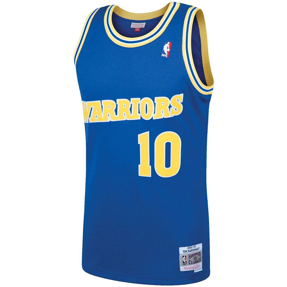 Men's Mitchell & Ness Tim Hardaway Royal Golden State Warriors 1990/91 Hardwood Classics Swingman Jersey