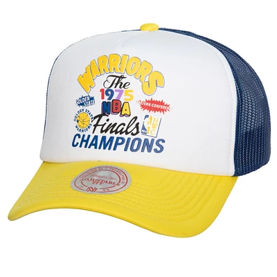 Casquette ajustable de camionneur Golden State Warriors Hardwood Classics SOUL Champs Fest Mitchell & Ness pour homme, blanc
