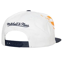 Men's Mitchell & Ness White Golden State Warriors Hot Fire Snapback Hat