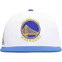 Men's Mitchell & Ness White Golden State Warriors  Soul Logo Shine 2-Tone Snapback Hat