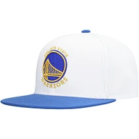 Men's Mitchell & Ness White Golden State Warriors  Soul Logo Shine 2-Tone Snapback Hat