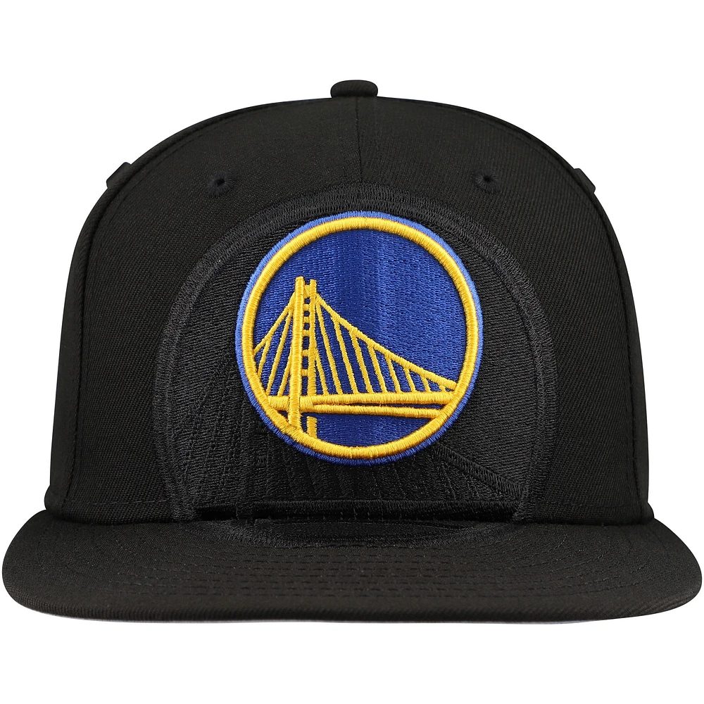 Casquette ajustée 59FIFTY noire avec logo Blackout Shadow des Golden State Warriors New Era pour hommes