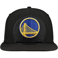 Casquette ajustée 59FIFTY noire avec logo Blackout Shadow des Golden State Warriors New Era pour hommes