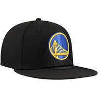 Casquette ajustée 59FIFTY noire avec logo Blackout Shadow des Golden State Warriors New Era pour hommes